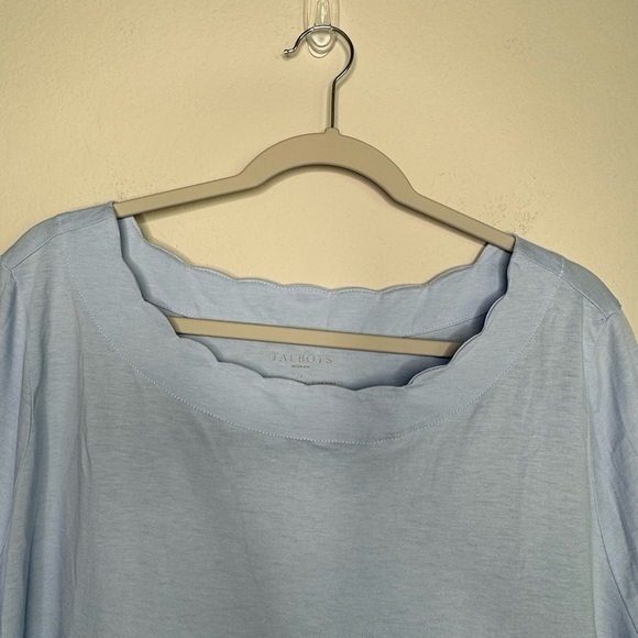 Talbots Scallop Pima Cotton Tee- Sz 2X - Picture 3 of 8